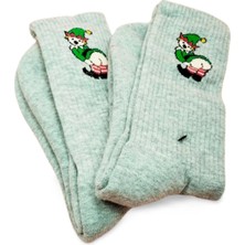 Liyuza Neşeli Kolaj Çorap Popo Baskılı Esprili Kolej Çorap 2 Çift