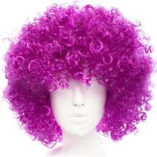 Aydogan's Koyu Mor Renk Violet Afro Bonus Saç Peruk