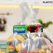 Handy Plastty 90 Adet Buzdolabı Poşeti Orta Boy 3'lü Fırsat Paket 90 Adet Orta Boy Şeffaf