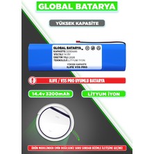 Global Batarya Ilıfe V3S Pro Uyumlu Robot Süpürge Bataryası 14.8V 3200MAH Li-Ion Pil (Yüksek Kapasite)