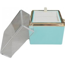 Özer Kutu Ithal Sonsuz Dönen Güllü Yüzük & Kolye Kutusu (Karton Çantalı) Turkuaz