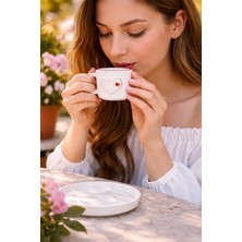 Pitaya Sanat Altın Kalp – 170 ml El Yapımı Seramik Fincan