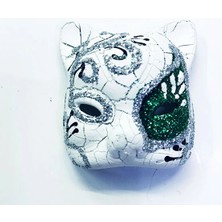 Aydogan's Yeşil Renk Işlemeli Seramik Malzemeden Imal Venedik Kedi Model Magnet