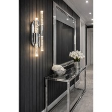 Nazik Aydınlatma Lara Krom Modern Pilli ve Elektrikli Günışığı Ledli  1 Adet Duvar Apliği  1 Adet Pilli Aplik