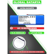 Global Batarya Ilıfe V3S Pro Uyumlu Robot Süpürge Bataryası 14.8V 3500MAH Li-Ion Pil (Ultra Kapasite)