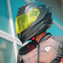 Nexx Y.100R Fullblack Mat Siyah Kask (Sarı + Şeffaf Vizör)