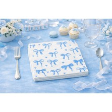 Suna K Signature Collection – Premium Mavi Kurdale Desenli Peçete 20'li