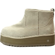 Onlo Ayakkabı G.9911 Hakiki Deri Kum Kalın Taban Kürklü Kadın Bot