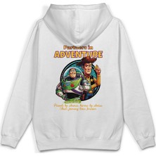 Overoz Toy Story Sırt Baskılı Kapüşonlu Yarı Oversize Unisex Sweatshirt Hoodie 1391