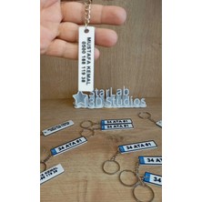 Özel Tasarım Isimli, Telefon Numaralı, Plakalı Anahtarlık