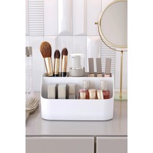 Maxi Home Maxihome Papatya Makyaj Organizer Beyaz – Masaüstü Kozmetik Düzenleyici, Fırçalık ve Rujluk Bölmeli