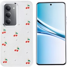Maks Technology Redmi 15 Kılıf Airbag Tasarımlı Simli Şeffaf Mkst Kutup Kapak - Kiraz