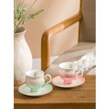 LC Waikiki Karışık Çiçek Baskılı 2 Kişilik Porselen Kahve Fincan Takımı 90 ml  (S6)