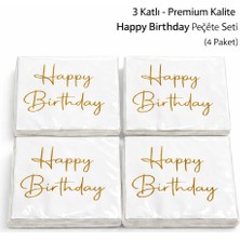 4 Paket Kağıt Sunumlu Doğum Günü Peçetesi