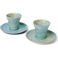 Neptune Marbling Deniz Kabuğu Duble Kahve Fincan - Ikili