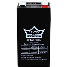 Or-Tec 4 Volt 4 Amper Akü 4V4AH Akü 4V 4AH Terazi Işıldak Aküsü Bataryası 4V 4AH Akü Kuru Tip Bakımsız Akü