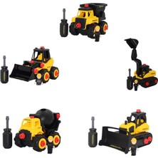 Stanley 5 Parça Şantiye Seti Mikser Kamyon+Ekskavatör Kepçe+Damperli Kamyon+Buldozer+Kepçe