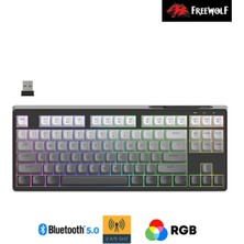 Sarftech Freewolf M87 Pbt Tuş Mebran Triple Bağlantı Modu Reinbow Aydınlatmalı Gaming Oyuncu Klavyesi