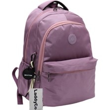 LaddyCo Saten Suya Dayanıklı Kumaş Unisex Siyah Okul Sırt Çantası 2200 Siyah