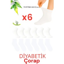 UZN Socks Bambu Kadın/erkek Şeker Çorabı Dikişsiz Diyabetik Yarım Konç Sıkmayan Çorap 6’lı Set