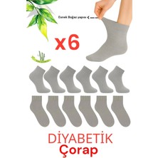 UZN Socks Bambu Kadın/erkek Şeker Çorabı Dikişsiz Diyabetik Yarım Konç Sıkmayan Çorap 6’lı Set
