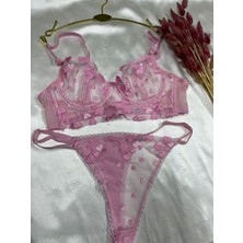 Nivene PEMBE DANTELLİ BRALET TAKIM