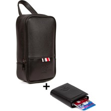 Newish Polo Erkek Deri Mekanizmalı Cüzdan ve Portföy Clutch Günlük El Çantası NEWPOLO168 - Siyah