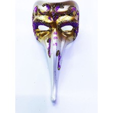 Skygo Fuşya Renk Işlemeli Seramik Malzemeden Imal Venedik Uzun Maske Magnet