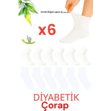 UZN Socks Bambu Kadın/erkek Şeker Çorabı Dikişsiz Diyabetik Yarım Konç Sıkmayan Çorap 6’lı Set