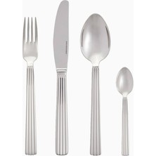 Georg Jensen Bernadotte Lüks Tasarım 16 Parça Çelik Çatal-Bıçak Seti