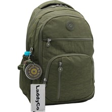 LaddyCo Saten Suya Dayanıklı Kumaş Unisex Siyah Okul Sırt Çantası 1700