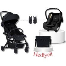 Bumprider Connect³ Black-Black Bebek Arabası & Connect Trn Grup 0+ Oto Koltuğu Black & Oto Koltuk Adaptörü