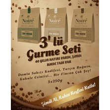 Noire Coffee Noire Gurme Türk Kahvesi 3 x 250 g %100 Arabica Öğütülmüş, Kakuleli, Damla Sakızlı ve Tarçınlı Aromalı Türk Kahvesi