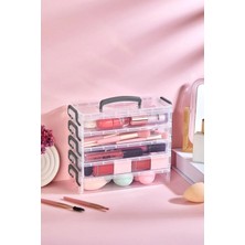 Bayev Wish 5 Katlı Kapaklı Makyaj Organizeri - Kozmetik Oje Fırça Düzenleyici Saklama Kutusu