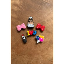 Birikiyedi Jibbitz Terlik Süsü 6 Set, Girls ,aksesuar, Kız,ruj,kurdele