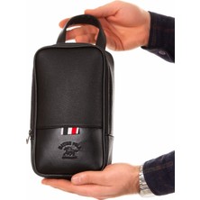 Newish Polo Erkek Deri Portföy Clutch Traş Kozmetik Bakım ve Günlük El Çantası NEWPOLO168 - Siyah