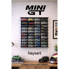 Mini Gt Sergileme Standı 40'lı, Duvar Rafı, Kutu ile Sergileme, Siyah Mdf