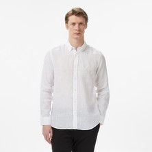 Nautica Erkek Beyaz Regular Fit Keten Gömlek W65101T.1BW