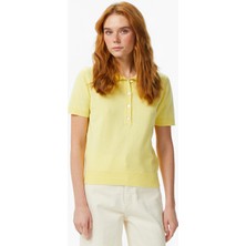 Nautica Kadın Sarı Regular Fit Triko Polo Yaka T-Shirt 65K505T.7FR