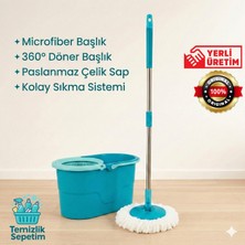 Motek Fix Mop Set Pratik Temizlik Seti Sıkma Sistemli Döner Başlıklı