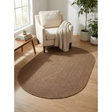 Saraz Halı OVAL 0604 Düz Dokuma Sisal Halı Jüt Tabanlı Hasır Kesme Halı Leke Tutmaz Antialerjik