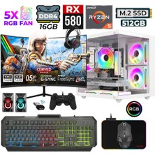 Xaser River X60 Ryzen 5 5500 16GB Ram 512GB M.2 Nvme SSD 8gb RX580 23.8" 200Hz Oyuncu Tavsiye Sistem