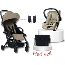 Bumprider Connect³ Black-Sand Bebek Arabası & Connect Trn Grup 0+ Oto Koltuğu Sand & Oto Koltuk Adaptörü