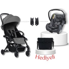 Bumprider Connect³ Black-Grey Bebek Arabası & Connect Trn Grup 0+ Oto Koltuğu Grey & Oto Koltuk Adaptörü