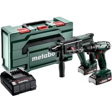 Metabo Combo Set 2.3.2 Bs 18 Akülü Matkap + Kh 18 Ltx 24 Akülü Pnömatik Kırıcı-Delici + 2x 18V 2.0 Ah Akü + Şarj Cihazı - 685216500