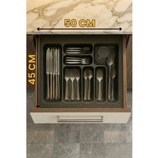 ALMITAL 50x45 cm. 7 Gözlü Antrasit Çekmece Içi Kaşıklık  50x40 Cm'e Kadar Kesebilirsiniz