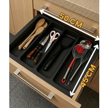 ALMITAL 50x45 cm. 4 Gözlü Antrasit Çekmece İçi Kepçelik 50x40 Cm'e Kadar Kesebilirsiniz