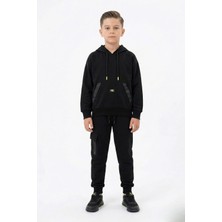 New Kids Mevsimlik %100 Pamuk Kanguru Cepli Kapüşonlu Erkek Çocuk Eşofman Takımı