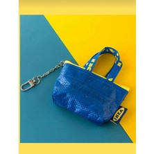 IKEA Knölıg 9x7 cm Mini Taşıma Çantası Şekilli Mavi Anahtarlık