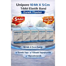 5 Adet Unipore 10MT x 5cm Tıbbi Elastik Band Esnek Flaster